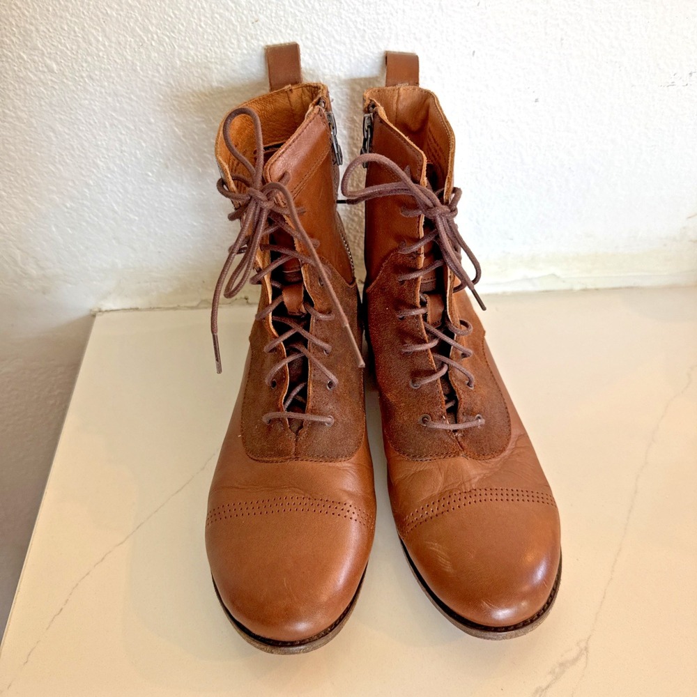 Womens Olukai Nani Kamea Lace up Boots Size 6.5 Brown‎ Ankle Combat